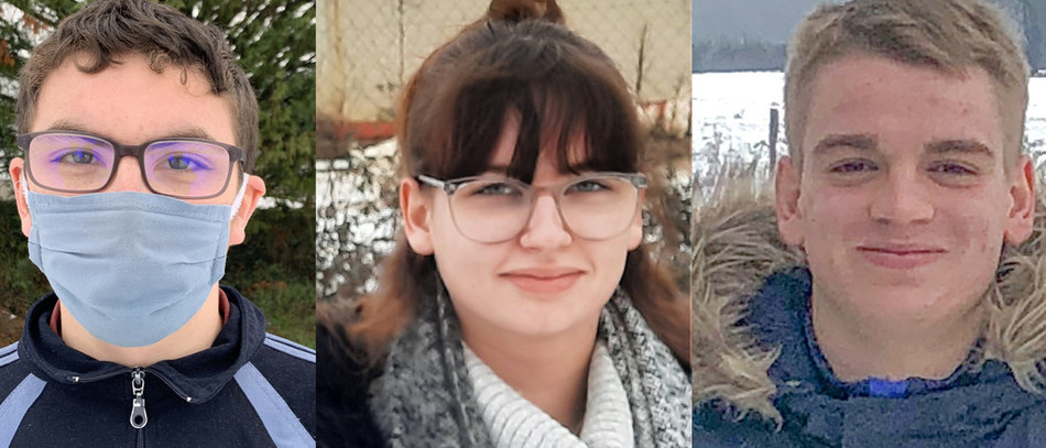 Portraits de Victor Espuche, Audrey Pierrot-Froppier et Ludovic Malin. 