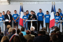 Emmanuel Macron lors de son allocution (Terres de Jim 2022).